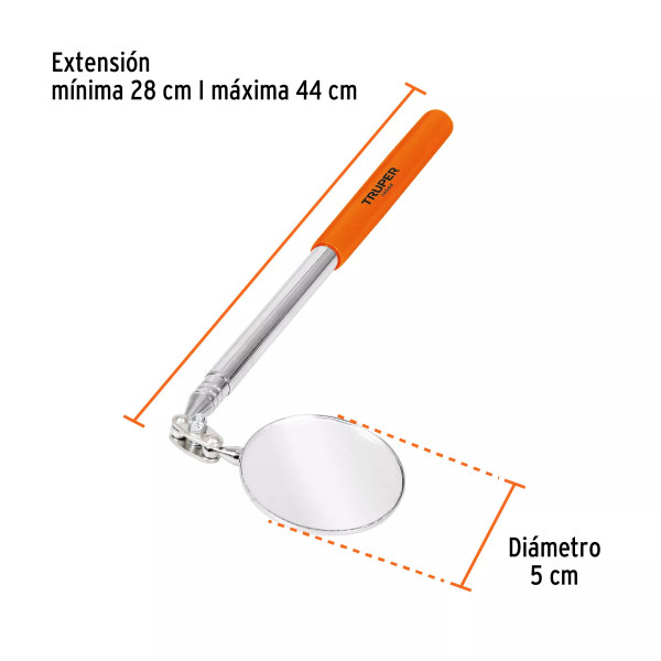 Espejo circular telescópico de inspección, 5 cm, Truper
