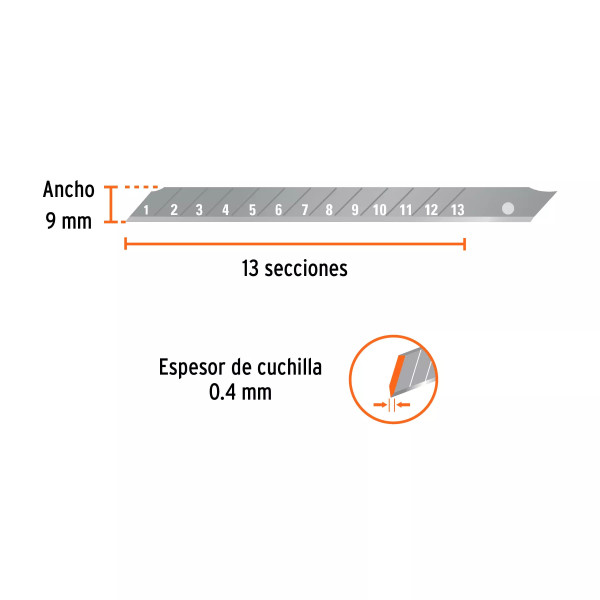 ‣ Estuche 10 cuchillas SK4 9 mm para cutter | Truper