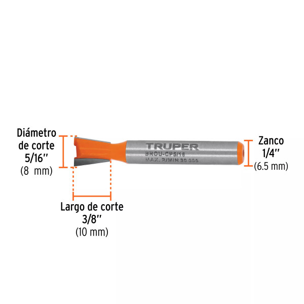‣ Broca para router 5/16" cola de pato | Truper