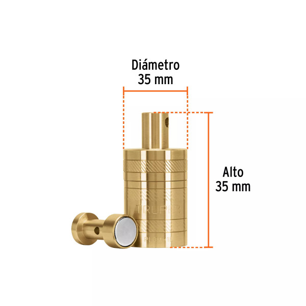 Plomada De Latón 12 Oz Con Centro Y Guía Magnética, Truper | Ferreterias Ferretodo Guatemala
