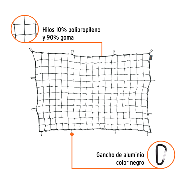 Red de carga 1.80 m x 1.20 m, para camioneta