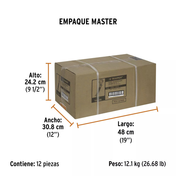 ‣ Cuerda con ganchos 27 mm x 4.5 m | Truper