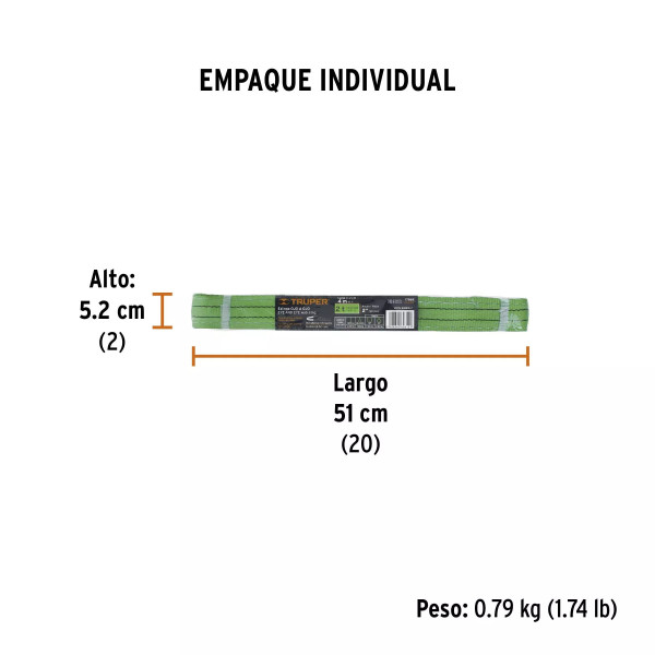 ‣ Eslinga poliéster ojo a ojo 2" x 4 m | Truper