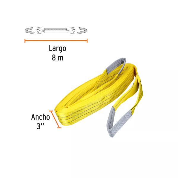‣ Eslinga poliéster ojo a ojo 3" x 8 m | Truper