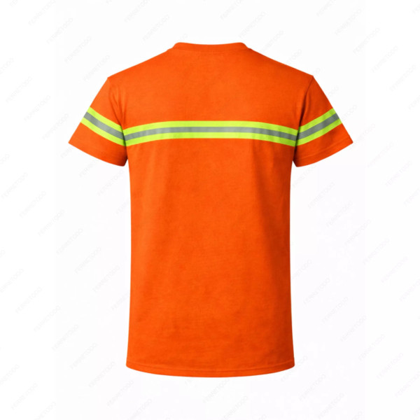 ‣ Playera de Trabajo Naranja... con Reflectivo Verde | Sin Marca