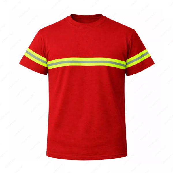 ‣ Playera Trabajo Rojo con Reflectivo Verde... | Sin Marca