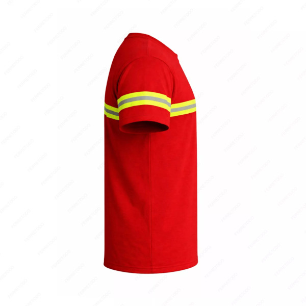 ‣ Playera Trabajo Rojo con Reflectivo Verde... | Sin Marca