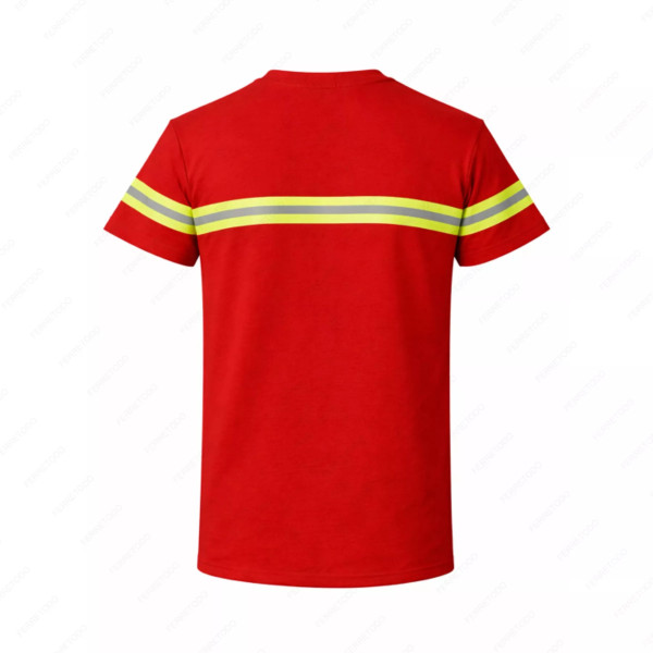 ‣ Playera Trabajo Rojo con Reflectivo Verde... | Sin Marca