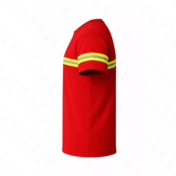 ‣ Playera Trabajo Rojo con Reflectivo Verde... | Sin Marca
