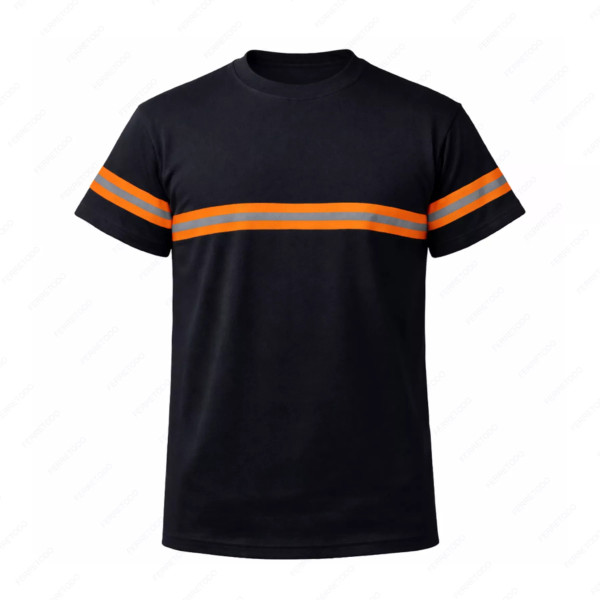 ‣ Playera de Trabajo Negro con Reflectivo Naranj... | Sin Marca