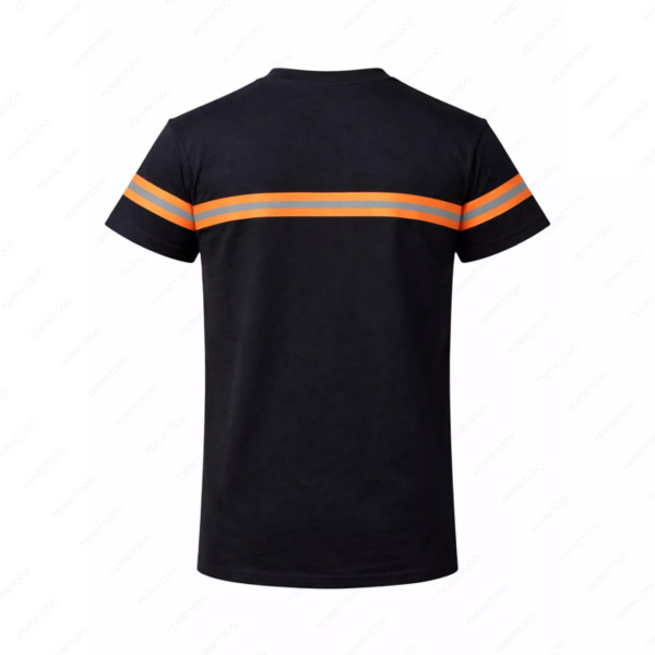 ‣ Playera de Trabajo Negro con Reflectivo Naranj... | Sin Marca