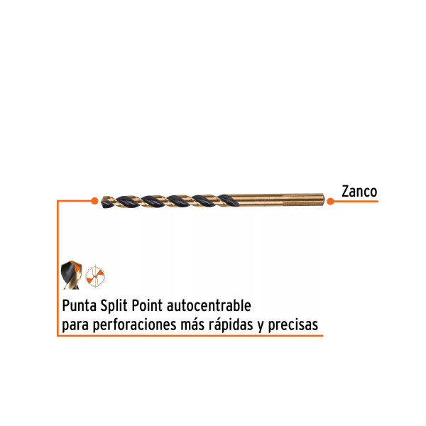 Broca HSS 7/32" Trugold para metal en blíster, Expert