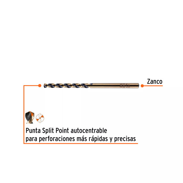 Broca HSS 9/64" Trugold para metal en blíster, Expert