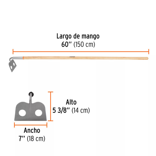 ‣ Azadón mezclero 7" forjado, mango 60" | Truper