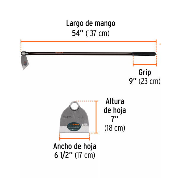 ‣ Azadón Lane No. 0 1.6 lb, mango 54" | Truper