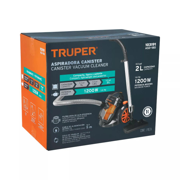 ‣ Aspiradora canister 2 L 1,200 W | Truper