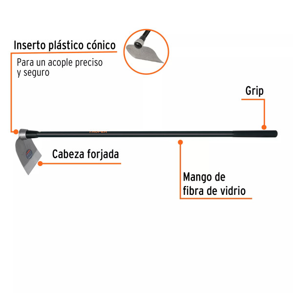 ‣ Azadón Centroamericano 2.5 lb, mango fibra 54" | Truper
