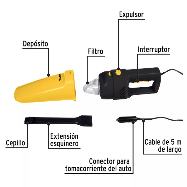 ‣ Aspiradora para auto 12V, eficiente y práctica | Pretul