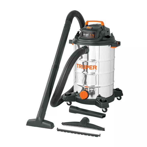 ‣ Aspiradora sólidos y líquidos 16 gal, acero inox... | Truper