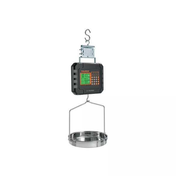Báscula electrónica colgante, recargable, c/charola, 40 kg
