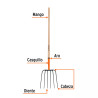 Bieldo para paja, 6 dientes, mango largo 48", TRUPER