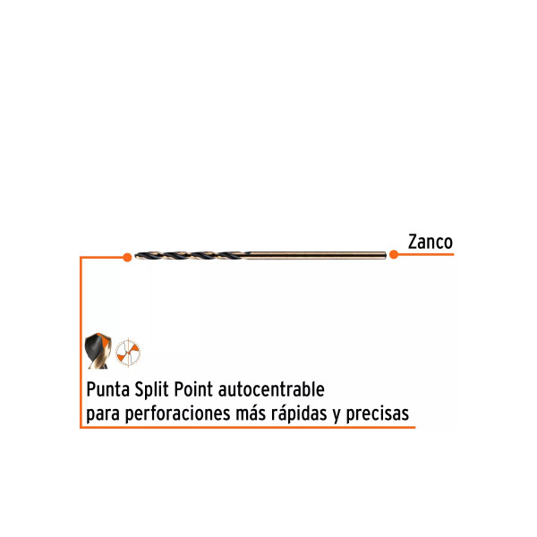 Broca HSS 1/16" Trugold para metal, Truper Expert