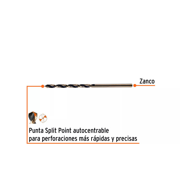 Broca HSS 7/64" Trugold para metal, Truper Expert