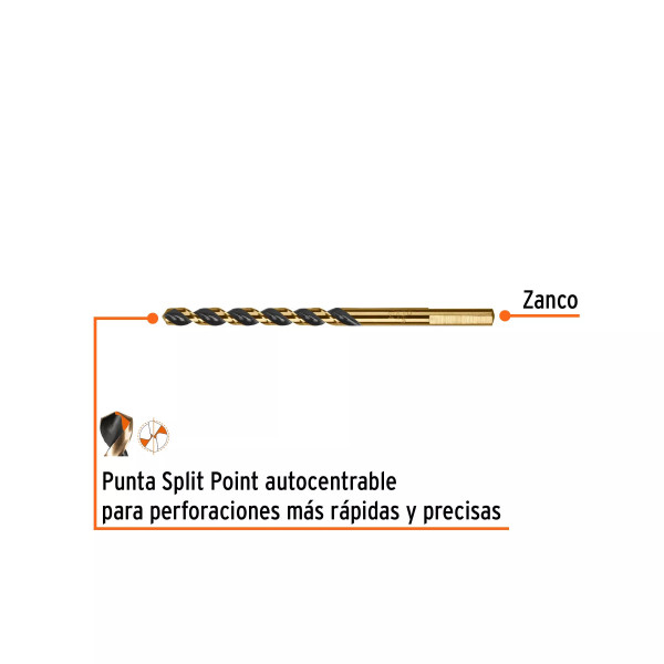 Broca HSS 13/64" Trugold para metal, Truper Expert