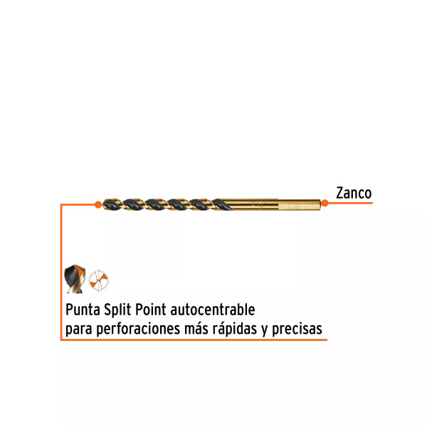 Broca HSS 15/64" Trugold para metal, Truper Expert