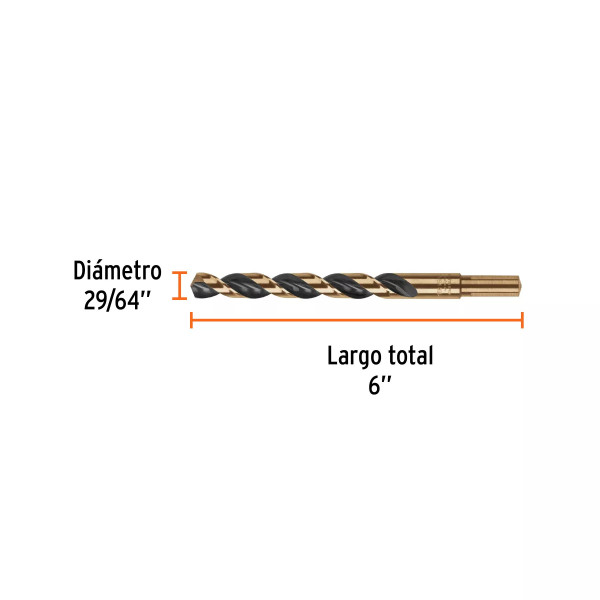 Broca HSS 29/64" Trugold para metal, Truper Expert