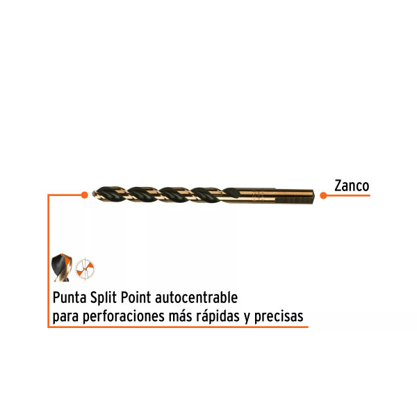 Broca HSS 11/32" Trugold para metal, Truper Expert