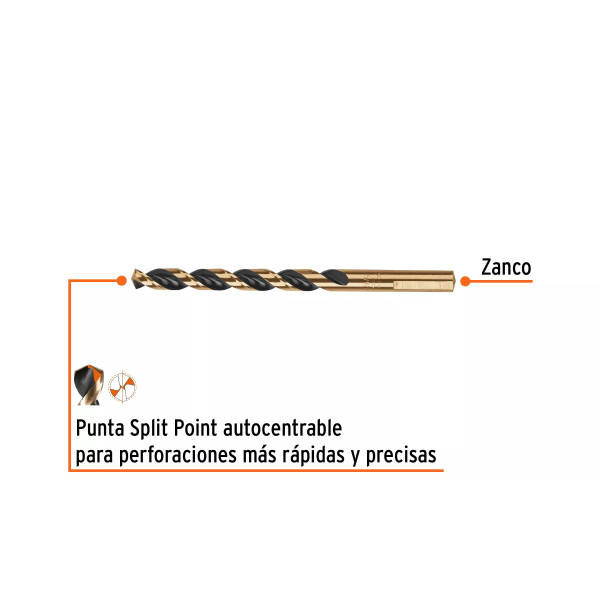 Broca HSS 5/16" Trugold para metal, Truper Expert