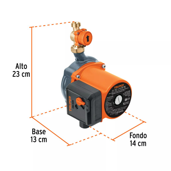 Bomba presurizadora 1/6 HP, con sensor regulable, TRUPER