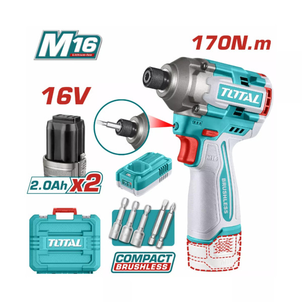 ‣ Atornillador de impacto 16v 170n.M. | Total