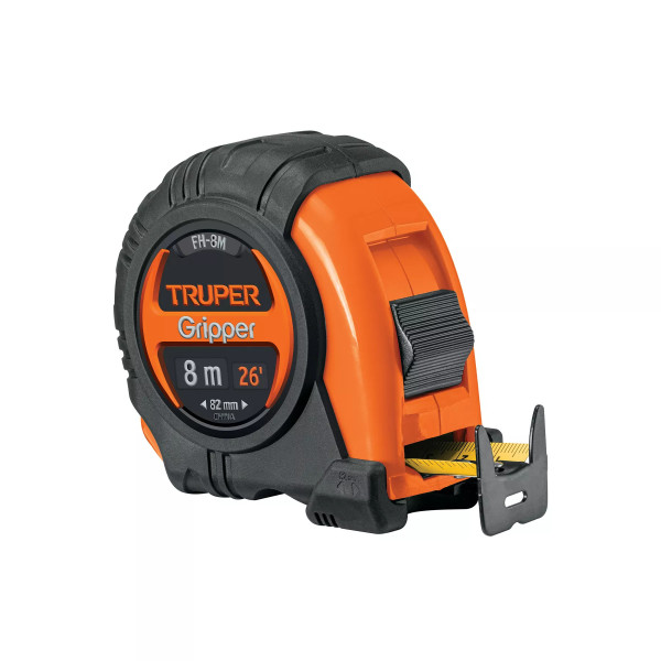 Flexómetro Gripper Contra Impactos 8 M Cinta 25 Mm, Truper | Flexómetros / Cintas Metricas Ferreterias Ferretodo