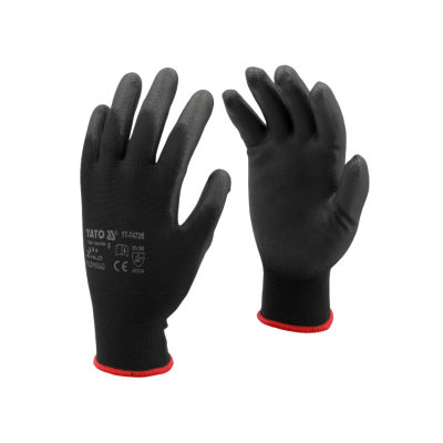‣ Guante Poliuretano Negro ... Puño Tejido 10 | Yato