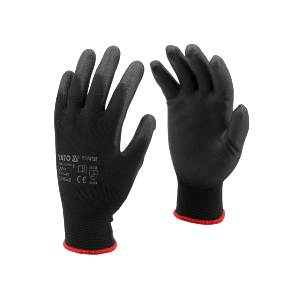‣ Guante Poliuretano Negro ... Puño Tejido 10 | Yato