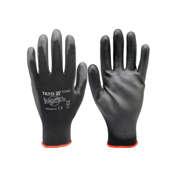 ‣ Guante Poliuretano Negro ... Puño Tejido 10 | Yato