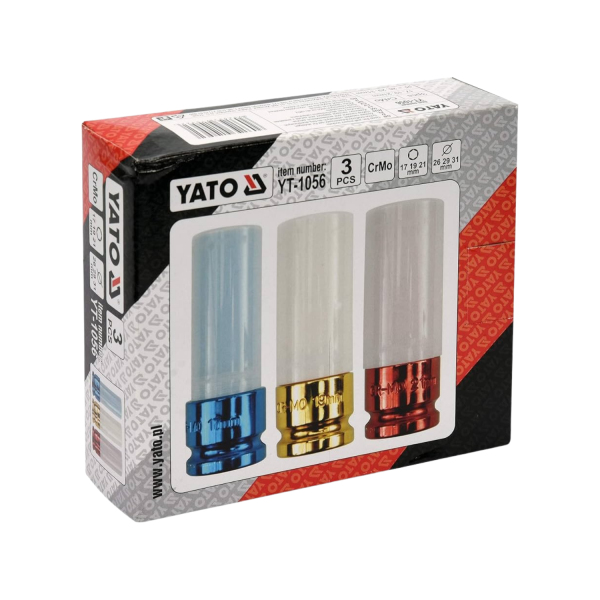 ‣ Juego de Copas Cromadas 3 Pzs 1/2 | Yato