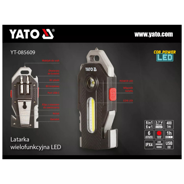 ‣ Linterna Multifuncional 6 en 1... | Yato