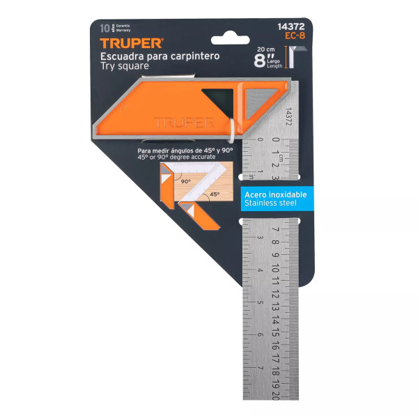 Escuadra 8' Para Carpintero Con Mango 100% De Aluminio | Reglas, Escuadras y Similares