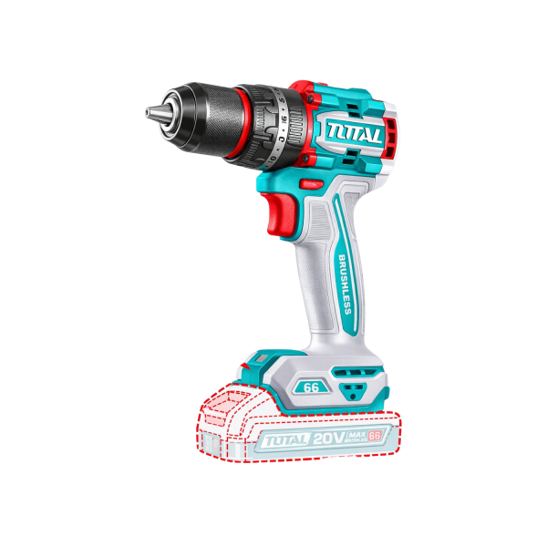 ‣ Taladro inalámbrico 20V 66nm brushless | Total
