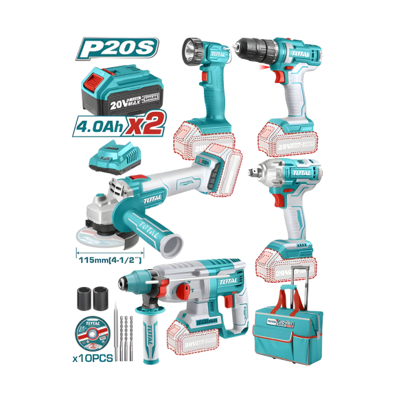 ‣ Combo 20v pistola impacto, taladro 3/8” y más | Total