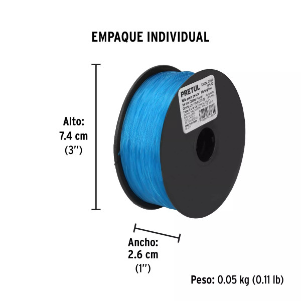 Carrete Con 100 M De Hilo Para Pesca Azul Calibre 0.60 Mm | Ferreterias Ferretodo Guatemala