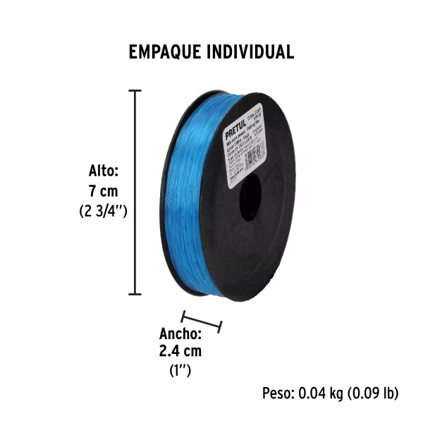 Carrete Con 100 M De Hilo Para Pesca Azul Calibre 0.50 Mm | Ferreterias Ferretodo Guatemala