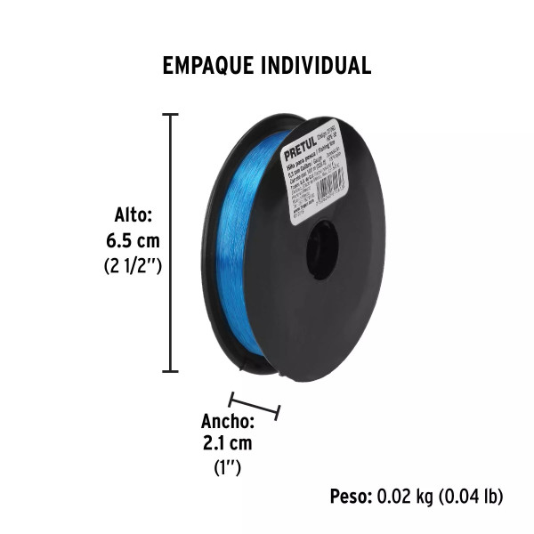 Carrete Con 100 M De Hilo Para Pesca Azul Calibre 0.30 Mm | Ferreterias Ferretodo Guatemala