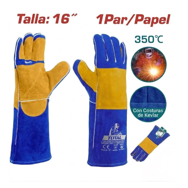 ‣ Guantes Soldador Total Tools 16” Industriales | FERRETODO