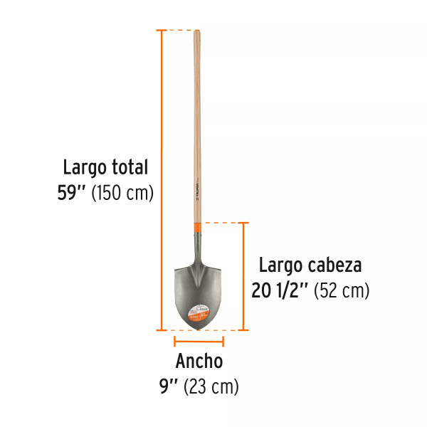 Pala Irrigación Cerrado, Classic, Mango Largo, Truper | Palas, Piochas, Azadones y Similares