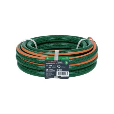Manguera de jardín 5/8", 3 capas, 6m, sin conexiones, TRUPER