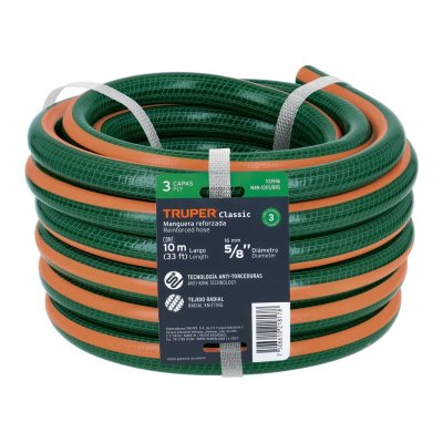 Manguera de jardín 5/8", 3 capas, 10m, sin conexiones TRUPER